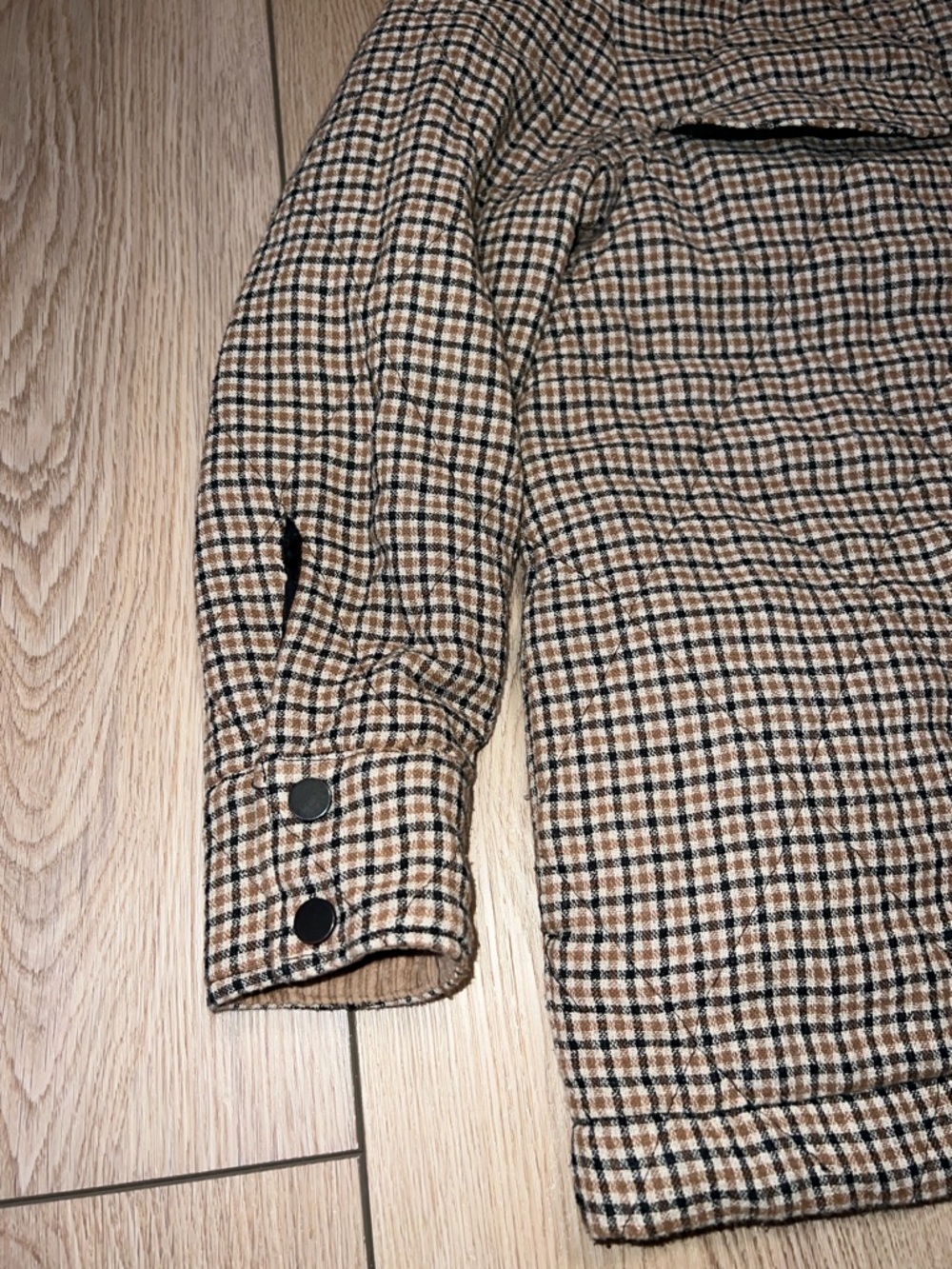 Zara Checked Shirt Jacket with Tan Corduroy Collar - Picture 4 of 16